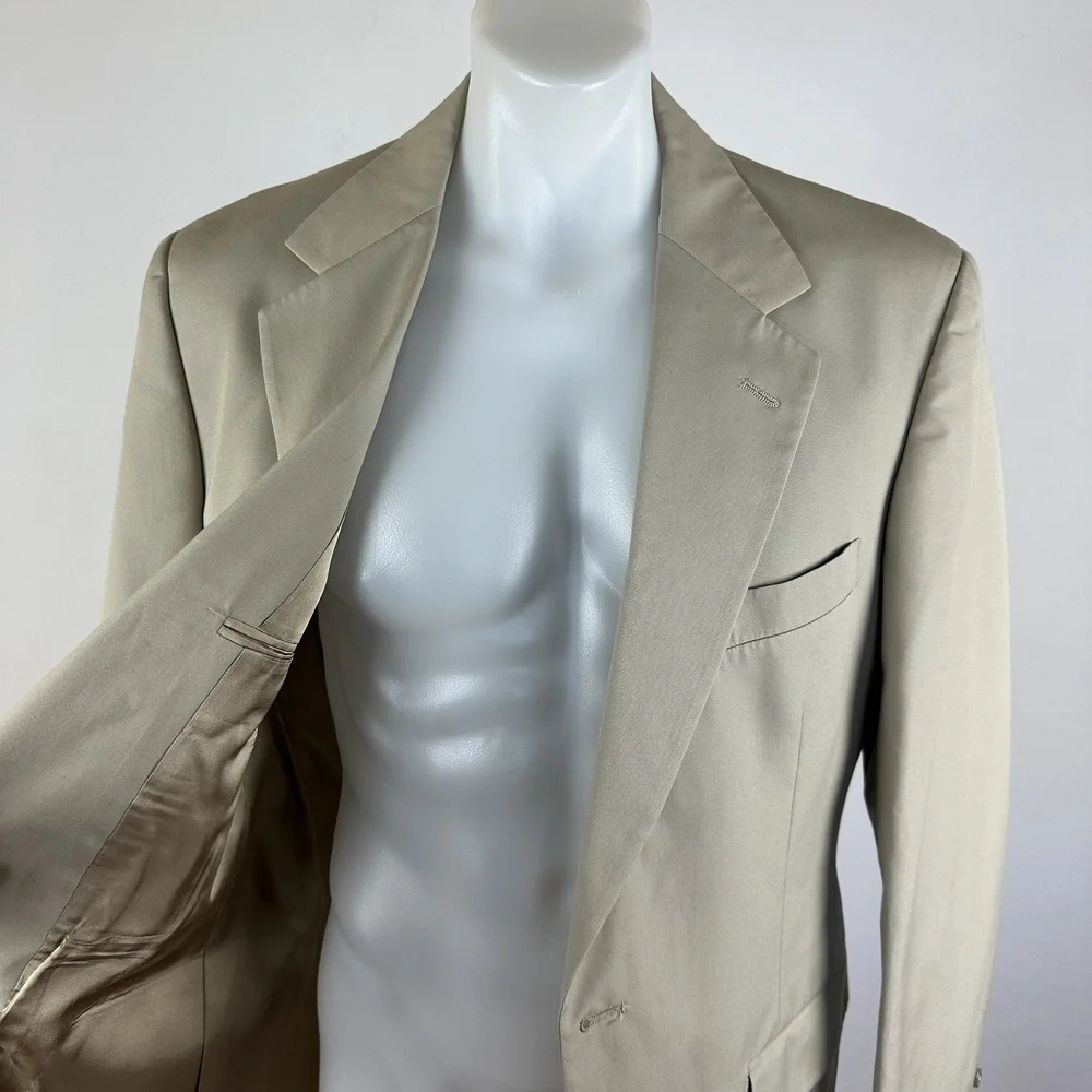 Brooks Brothers Beige Single Breasted Blazer Jacket Size 42R